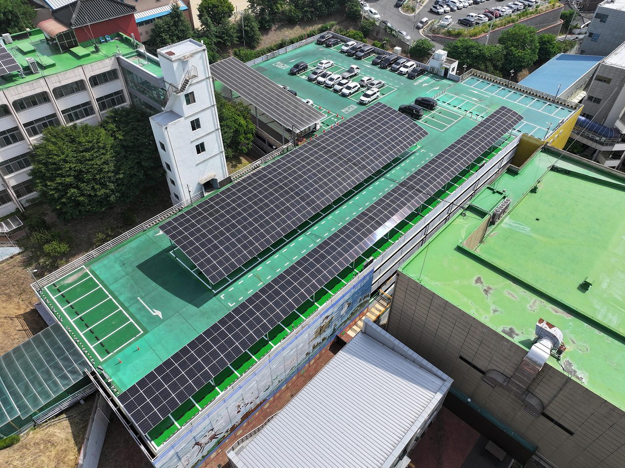 안동시, 주차타워 200kW 태양광 발전시설 가동